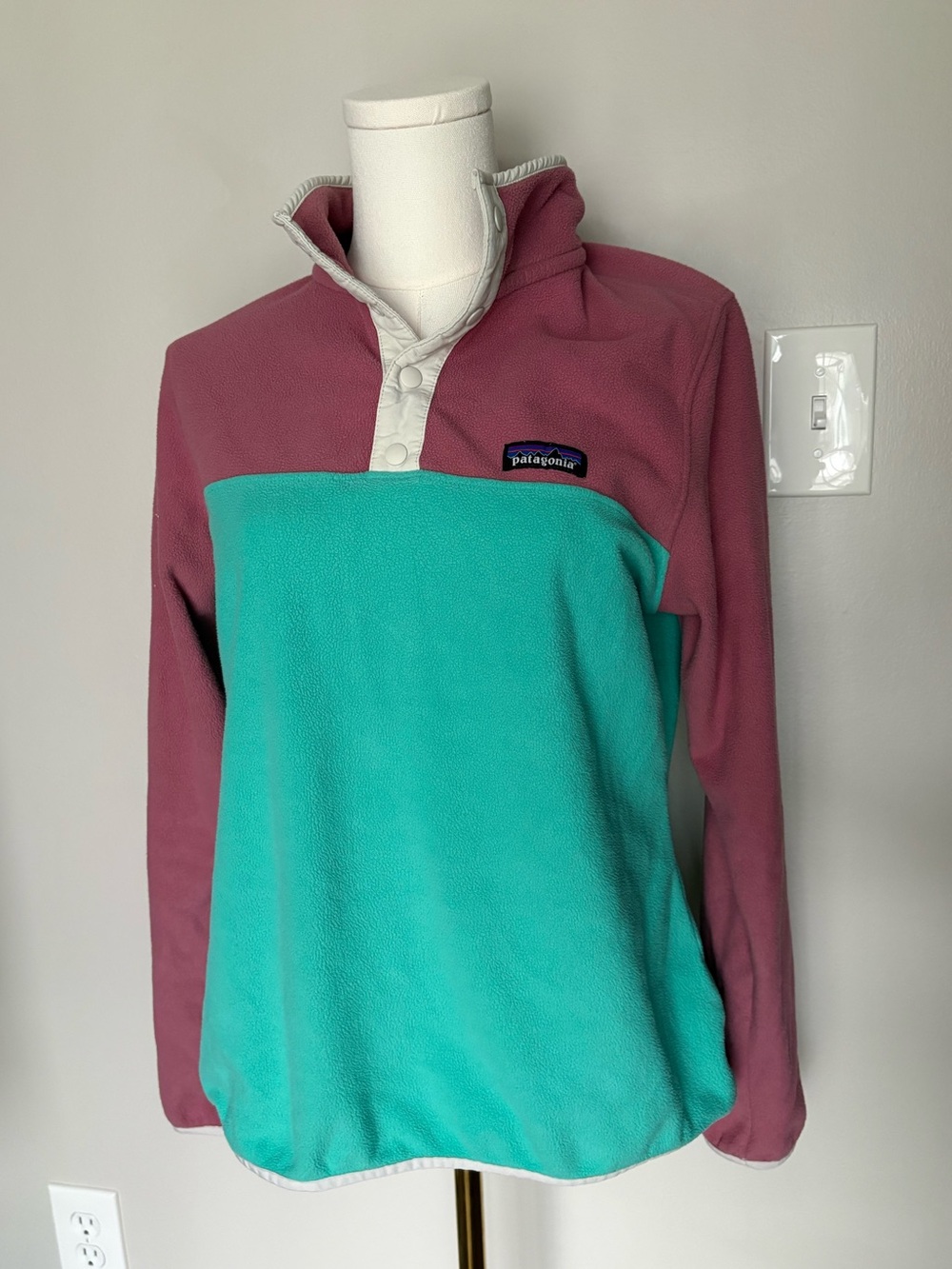 Patagonia Women's Micro D Snap-T Fleece Pullover - Teal & Mauve